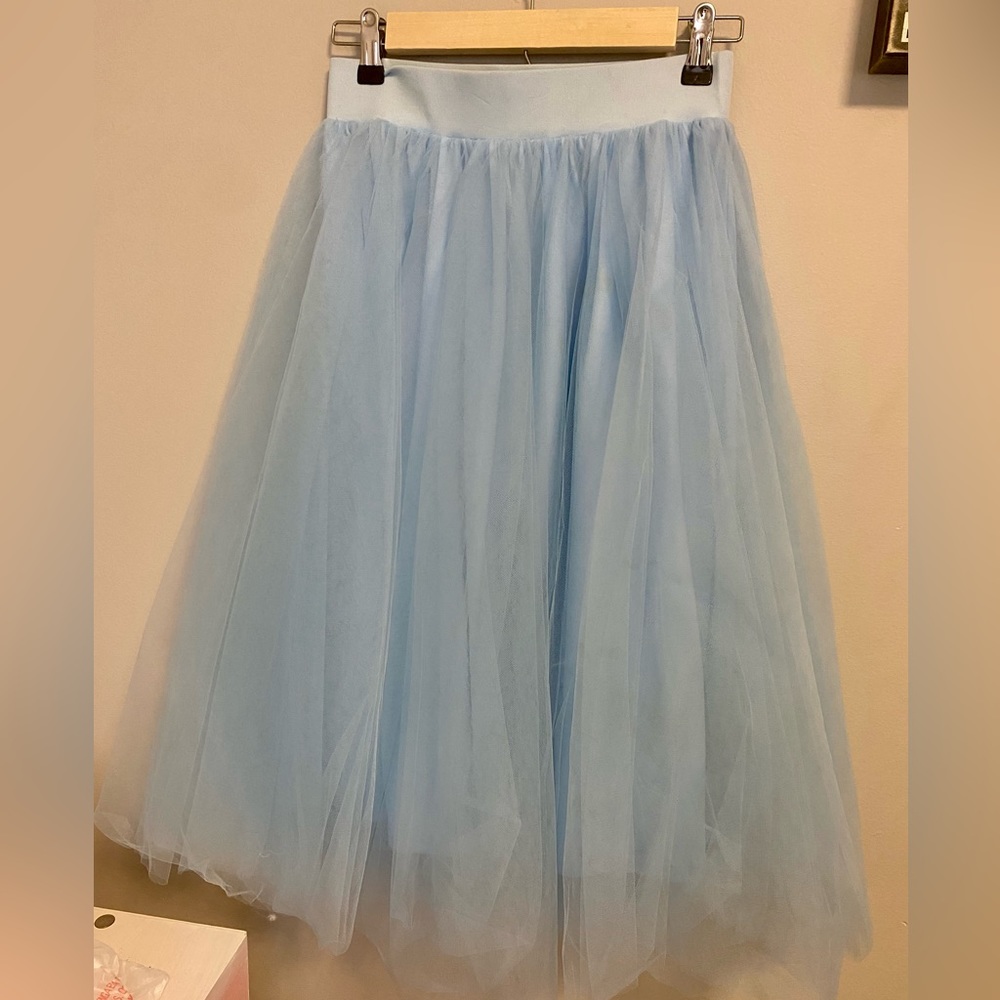 Blue tulle skirt